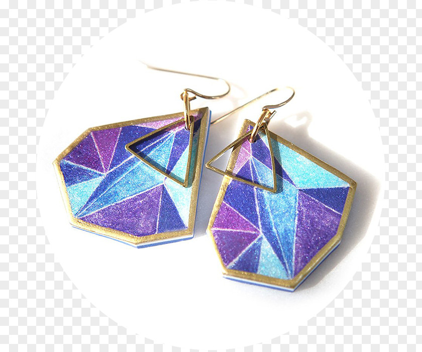 Purple Turquoise Earring PNG