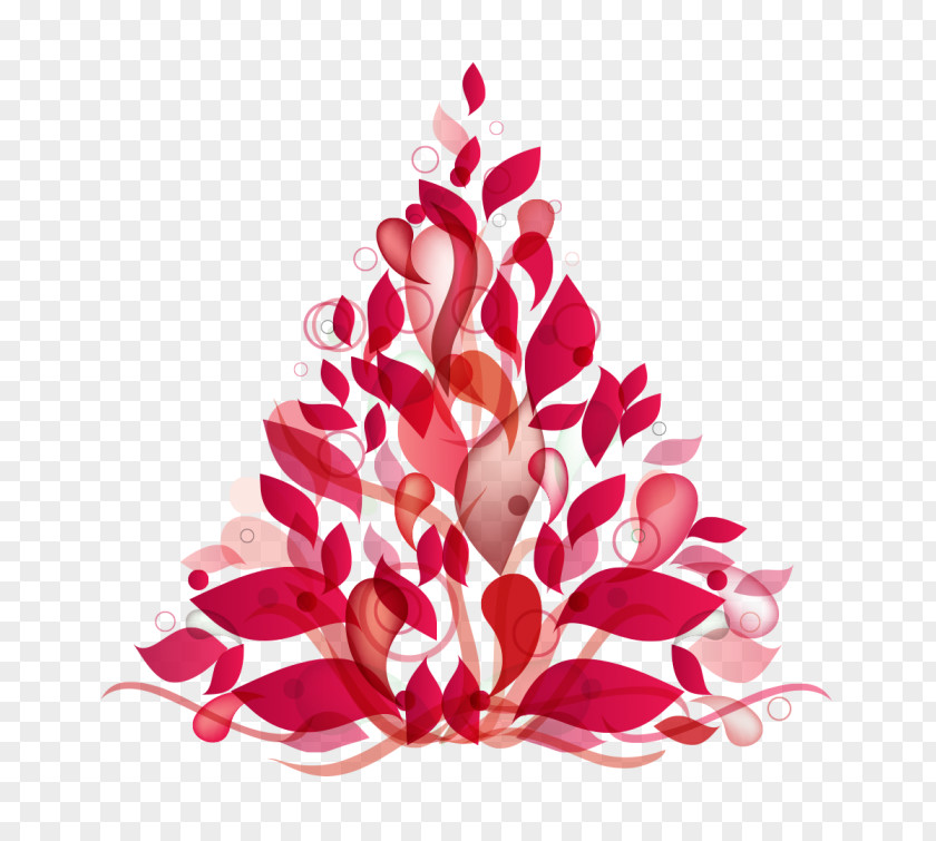 Floral Abstract Christmas Day Vector Graphics Illustration Tree Santa Claus PNG