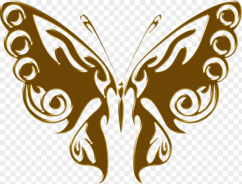 Golden Butterfly Tattoo Drawing Clip Art PNG