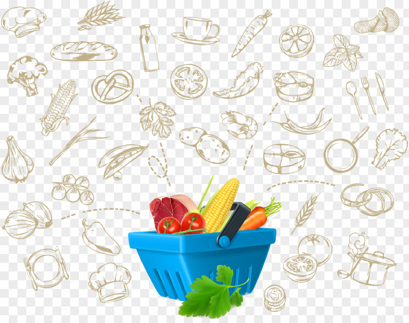Cartoon Vector Vegetable Basket Graphic Design Food Illustration PNG