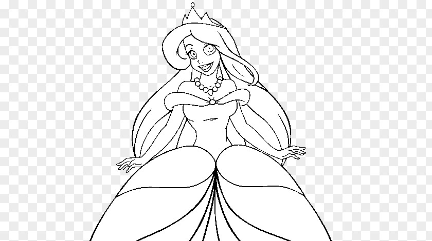 Princess Vector Graphics Ariel Black And White Illustration Drawing PNG