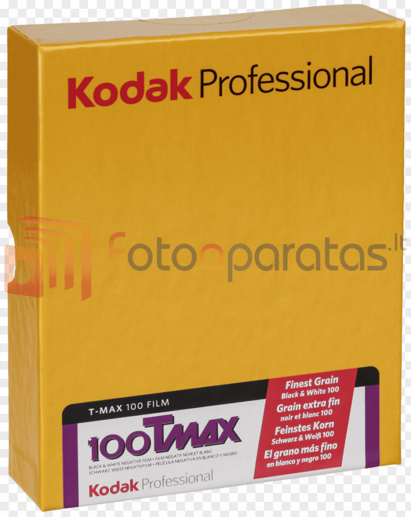 Kodak Black Photographic Film T-MAX Sheet And White PNG