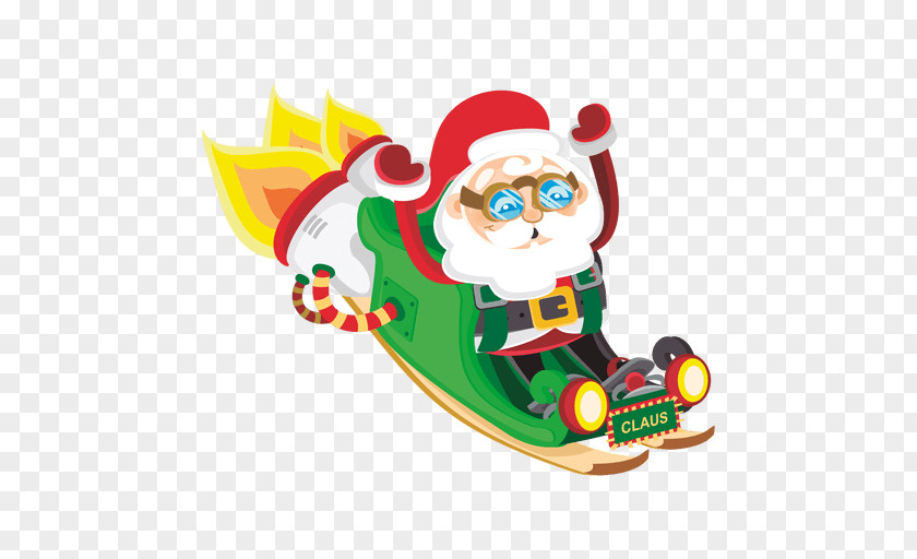 Santa Sleigh Claus Sled Christmas Rocket PNG