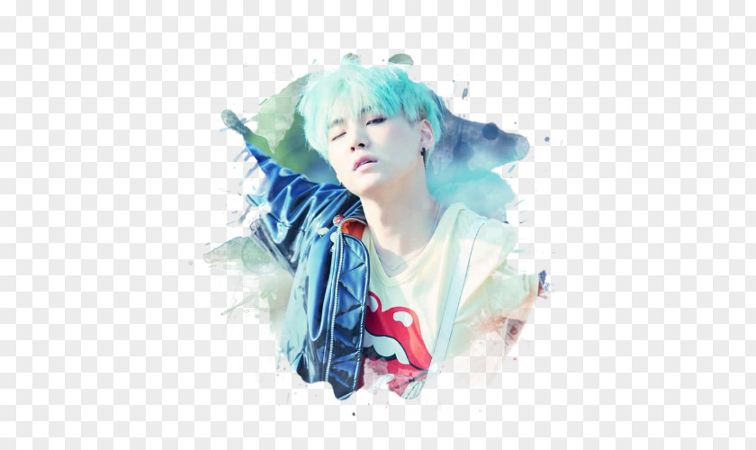 Watercolor Cute Suga South Korea BTS Desktop Wallpaper PNG