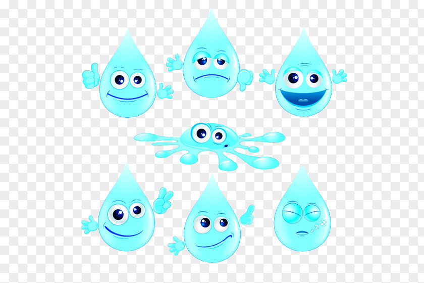 More Than A Collection Of Water Droplets Expression Cuteness Smiley Clip Art PNG