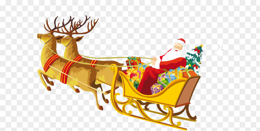 Santa Claus Reindeer Rudolph Christmas Decoration PNG