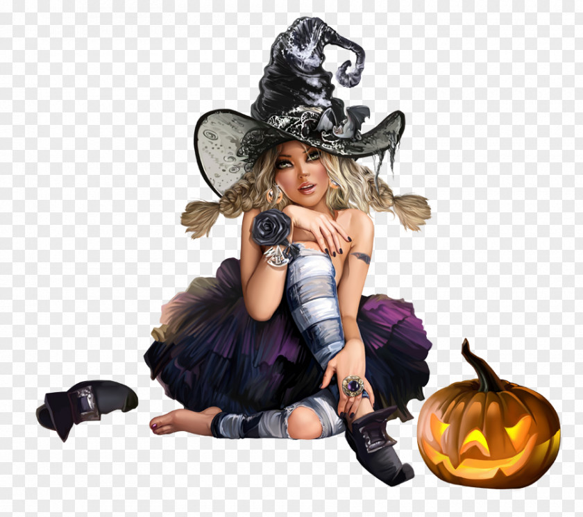 Witch Halloween Woman Pumpkin PNG