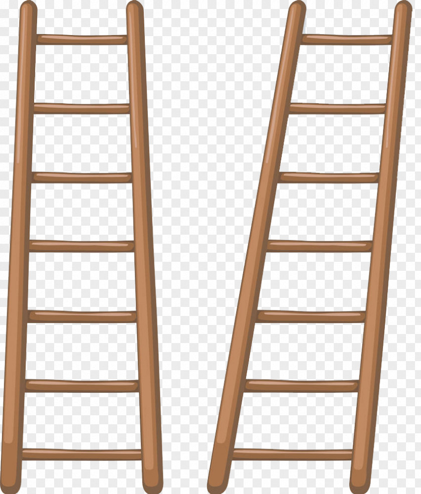 2 Wooden Ladders Ladder Cartoon Clip Art PNG