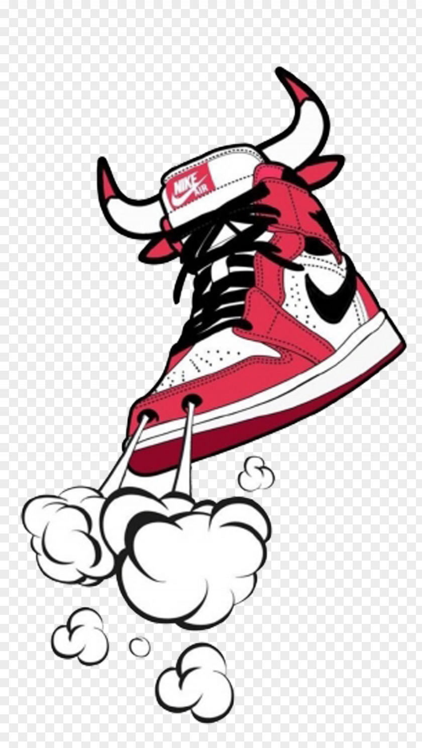 Decorative Shoes Cattle Chicago Bulls Sneakers Illustration PNG