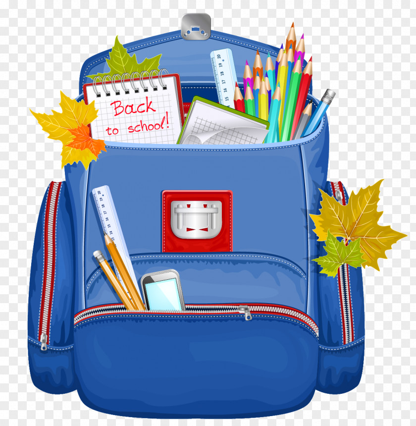 Blue School Backpack Clipart Clip Art PNG
