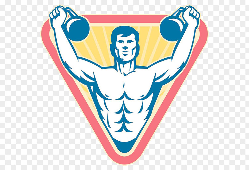 Cartoon Strong Man With Urodochium Physical Exercise Kettlebell Weight Training Bodybuilding PNG