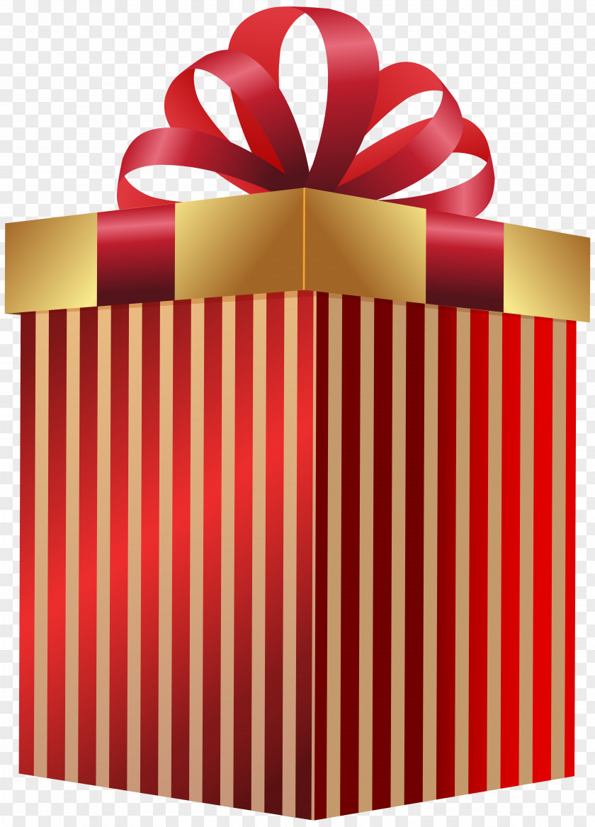 Red Gift Box Transparent Clip Art PNG