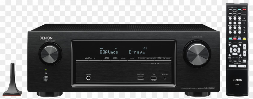 AV Receiver Denon AVR-X1300W DTS Home Theater Systems PNG