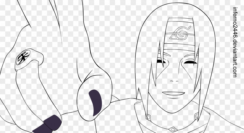 Naruto Itachi Uchiha Sasuke Line Art Sketch PNG