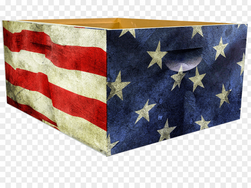Distressed American Flag Of The United States Beehive Rectangle PNG