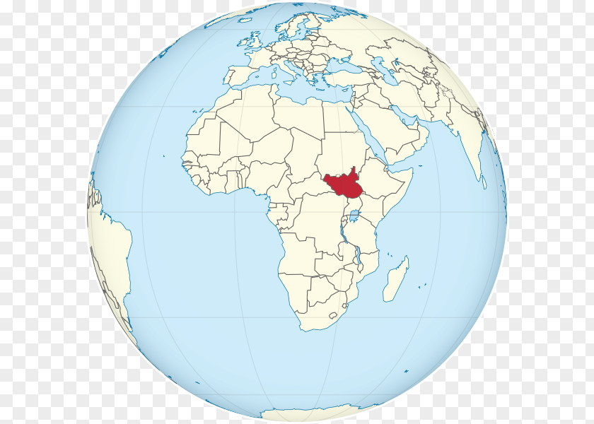 Globe World Map South Sudan PNG