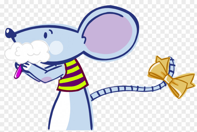 Hand-painted Cartoon Cute Little Mouse Brushing Drawing Clip Art PNG