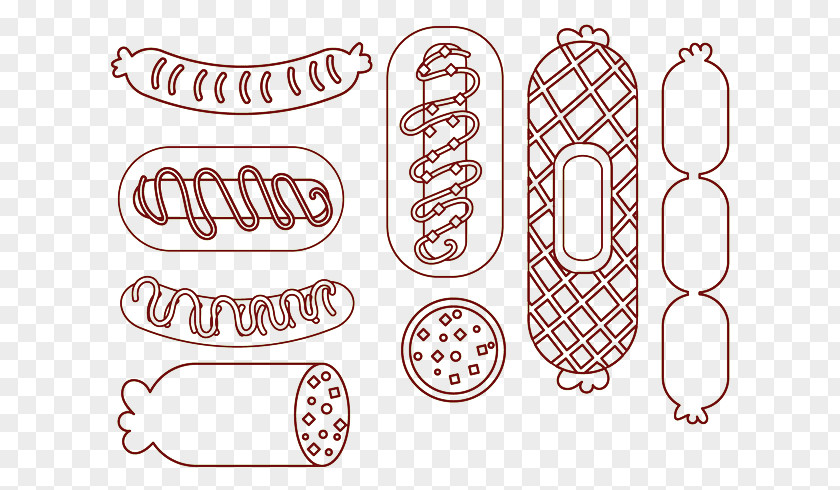 Hand-painted Sausage Hot Dog Bratwurst Barbecue PNG