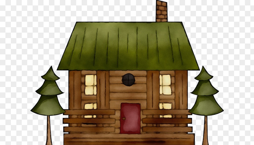 Building Log Cabin Hut House Cartoon Roof Shed PNG