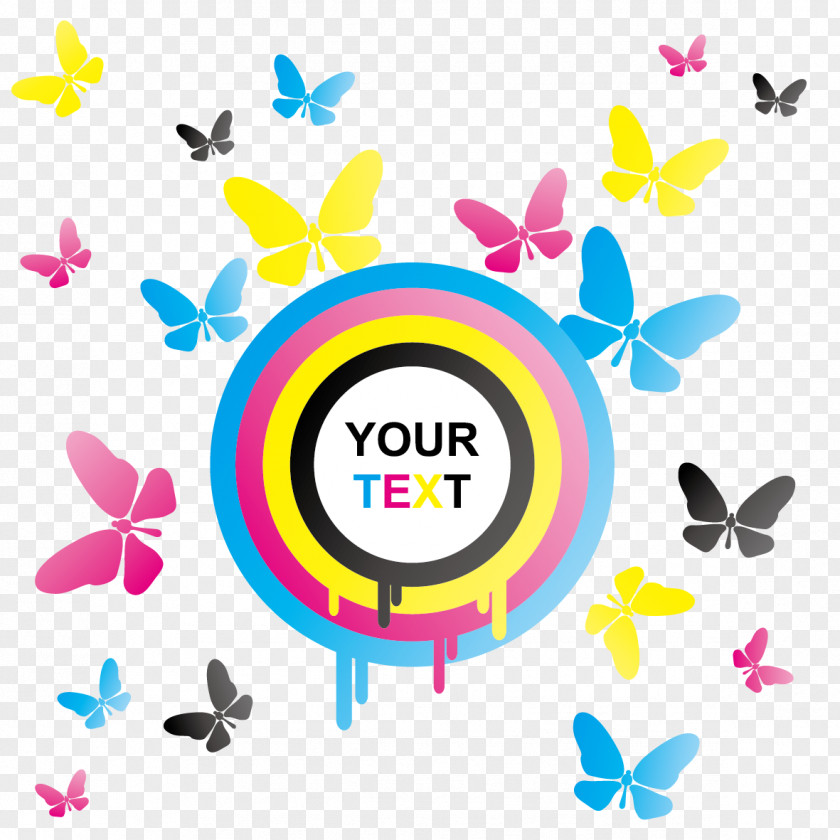 Butterflies And Circles Butterfly CMYK Color Model Clip Art PNG