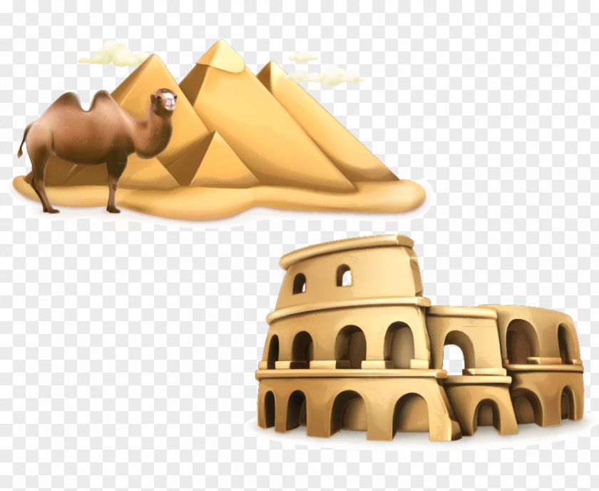 Camel Castle Desert Vector Material Colosseum Royalty-free Illustration PNG