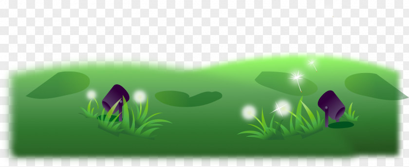 Green Fresh Field Drawing PNG