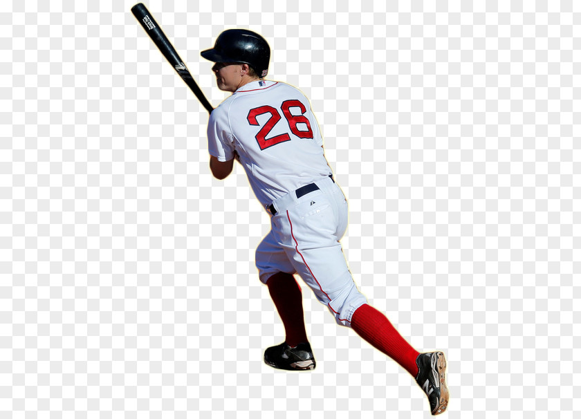 Man On His Knees Boston Red Sox Baseball Uniform Bats Batting PNG
