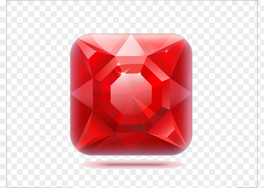Red Diamond Pattern Ruby On Rails Gemstone Icon PNG