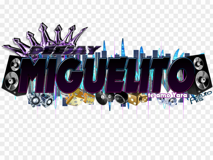 Reggaeton Purple Violet Virtual DJ Disc Jockey Font PNG