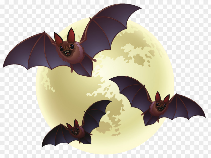 Creepy Halloween Moon With Bats Clipart Bat Clip Art PNG