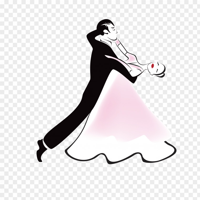 Hand-painted Double Dancers Ballroom Dance Drawing Sketch PNG