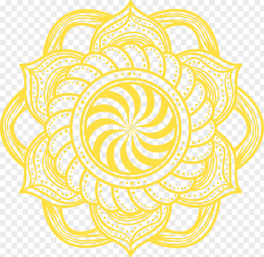 Mandala Yellow Flowers PNG