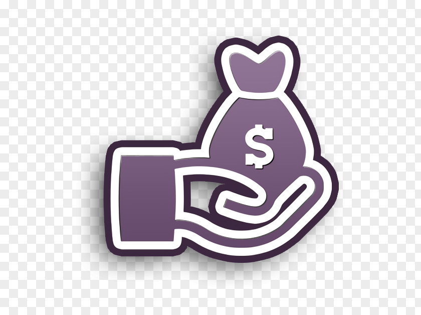 Money Icon Commerce Dollars Bag On A Hand PNG