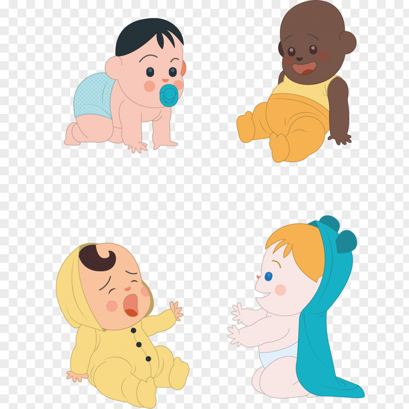 Cartoon Baby Flat Infant Crying Clip Art PNG