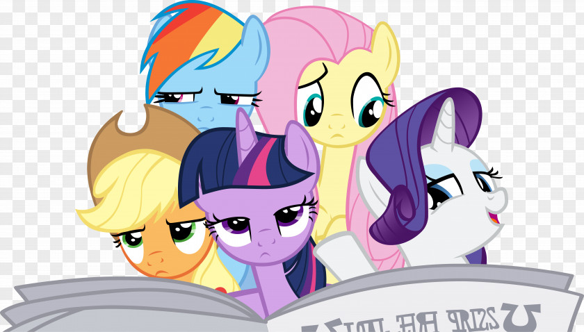 Reading The Newspaper Rarity Rainbow Dash Pinkie Pie Pony Spike PNG