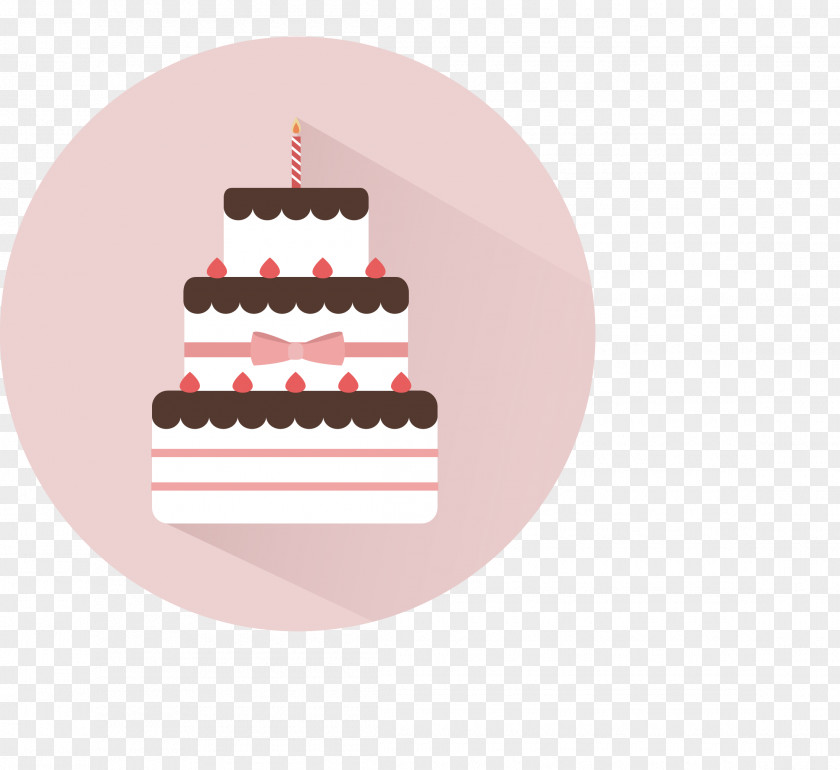 Flat Design Vector Material Birthday Cake PNG