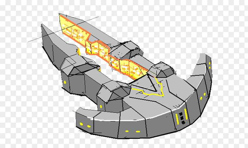 Hand Painted Science Fiction Spaceship PNG