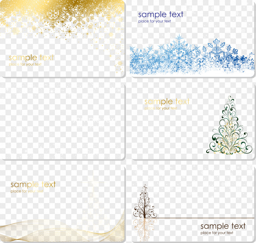 Christmas Card Decorative Painting Set Vector Greeting Decoration PNG