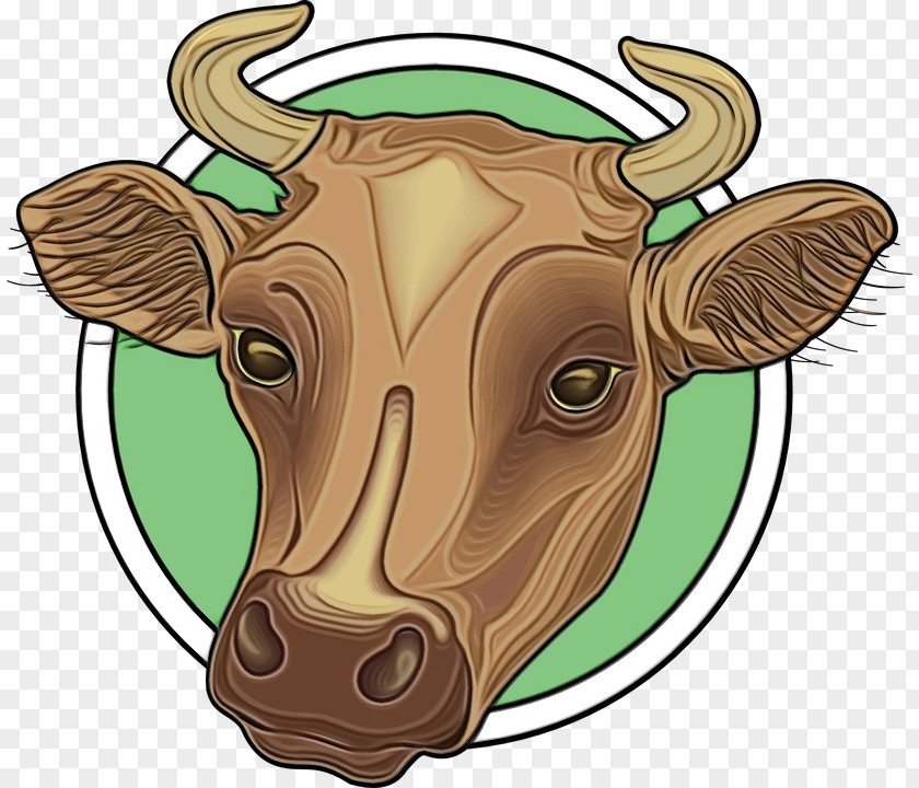 Livestock Working Animal Bovine Head Cartoon Horn Snout PNG