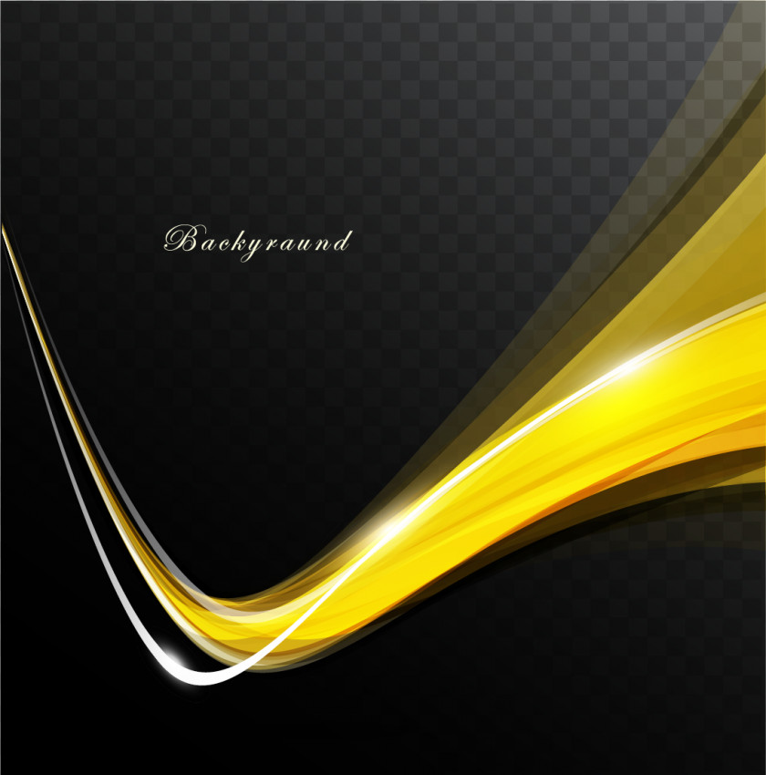 Yellow Wave Curve Background Light Euclidean Vector Radiation PNG