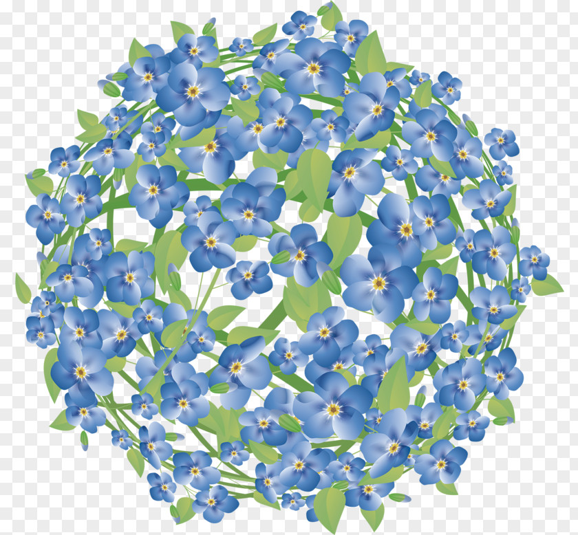 Blue Floral Decoration Flower Group Creatives Megabyte PNG