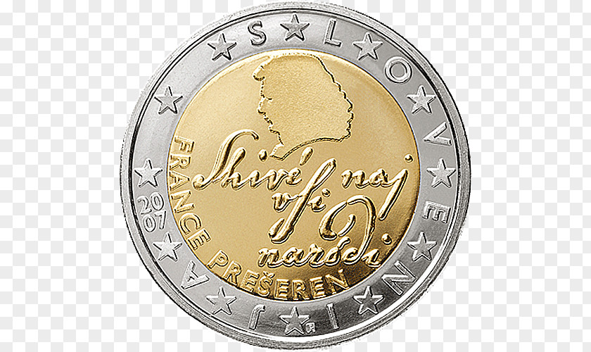 Euro 2 Coin Slovenian Coins PNG