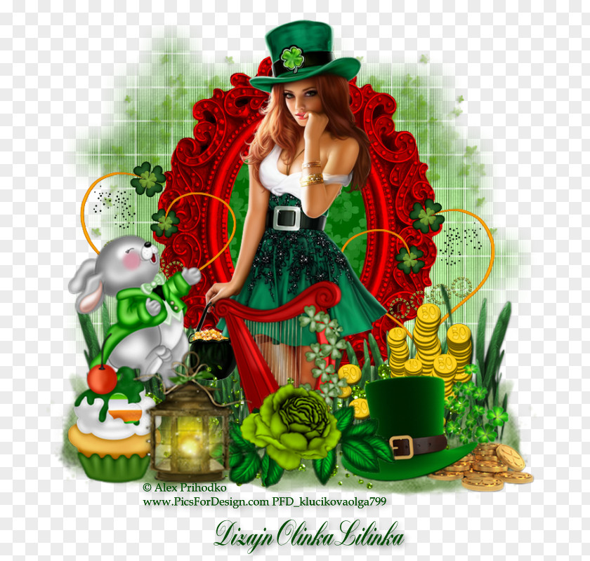 Saint Patrick's Day Christmas Ornament Character Female PNG