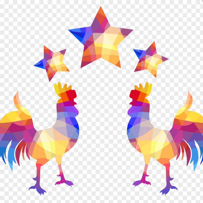 Cock Geometric Shape Rooster Geometry PNG