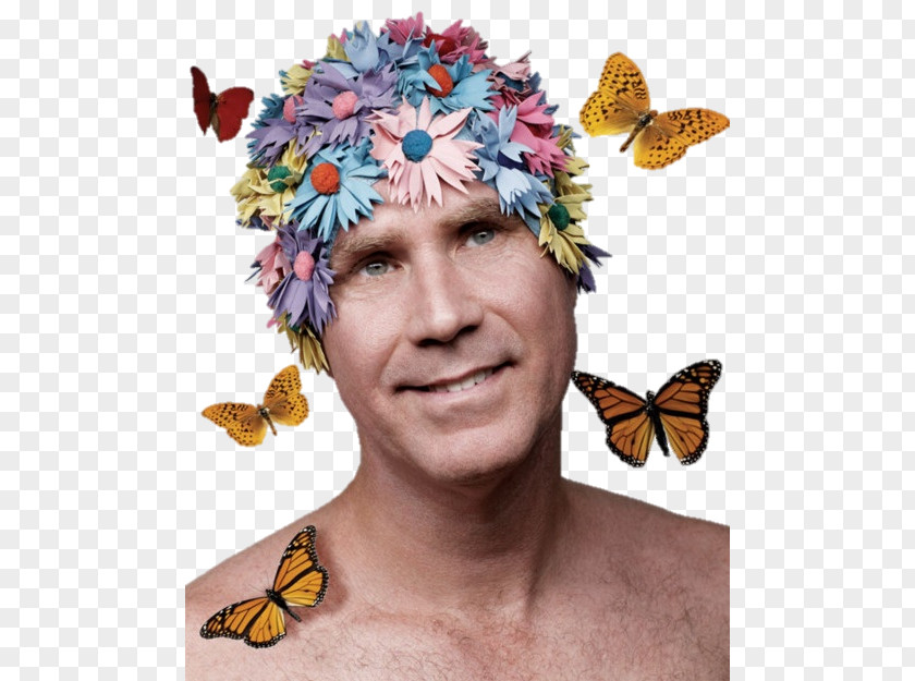 Swimming Will Ferrell Swim Caps Flower PNG