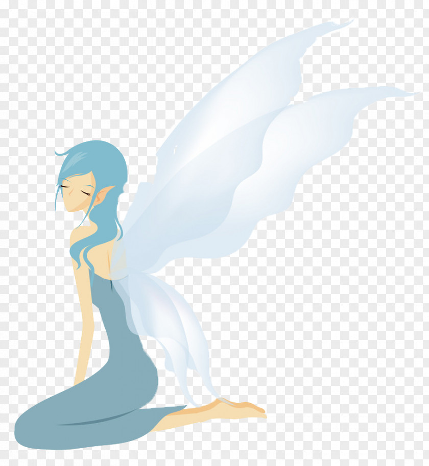Blue Elf To Pull Material Free Fairy Illustration PNG