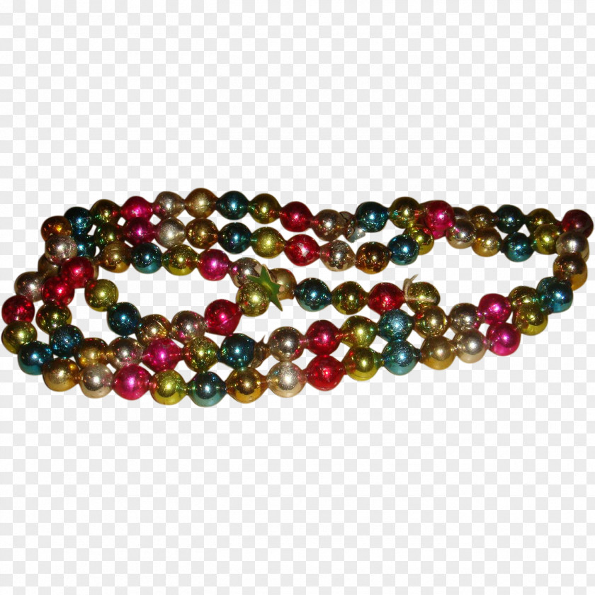 Gemstone Bead Bracelet Magenta PNG