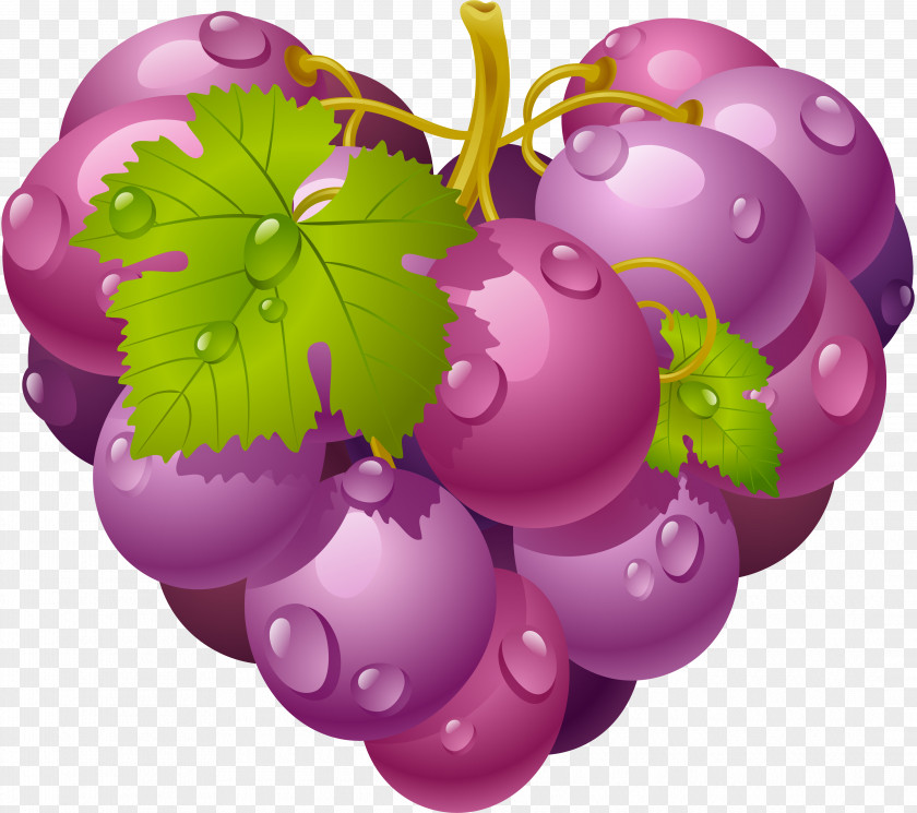Grape Heart Fruit Berry PNG