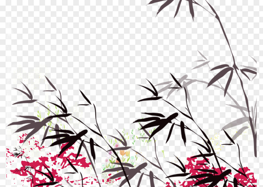 Hand-painted Bamboo Chinese Videos Painting PNG