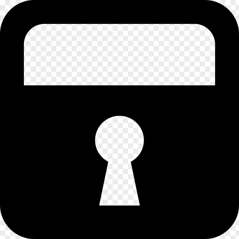 White Hole Keyhole Symbol Square Lock PNG